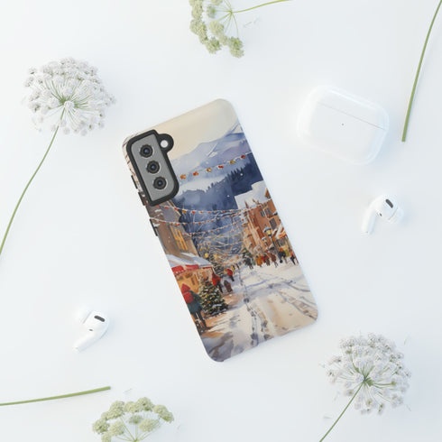Bustling Victorian Christmas Market - Impact Resistant Phone Case